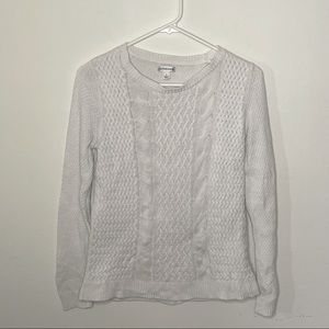 White knit sweater Croft & Barrow size small